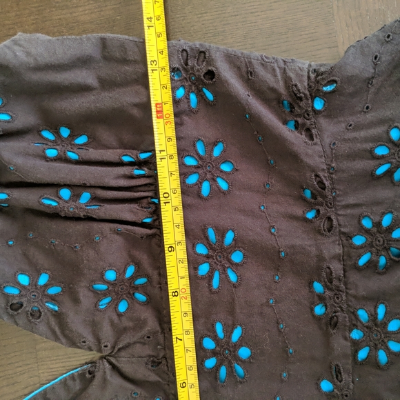 **ONE OF A KIND** Peek-a-boo Black Eyelet A Line Tea Length Dress - Picture 6 of 6